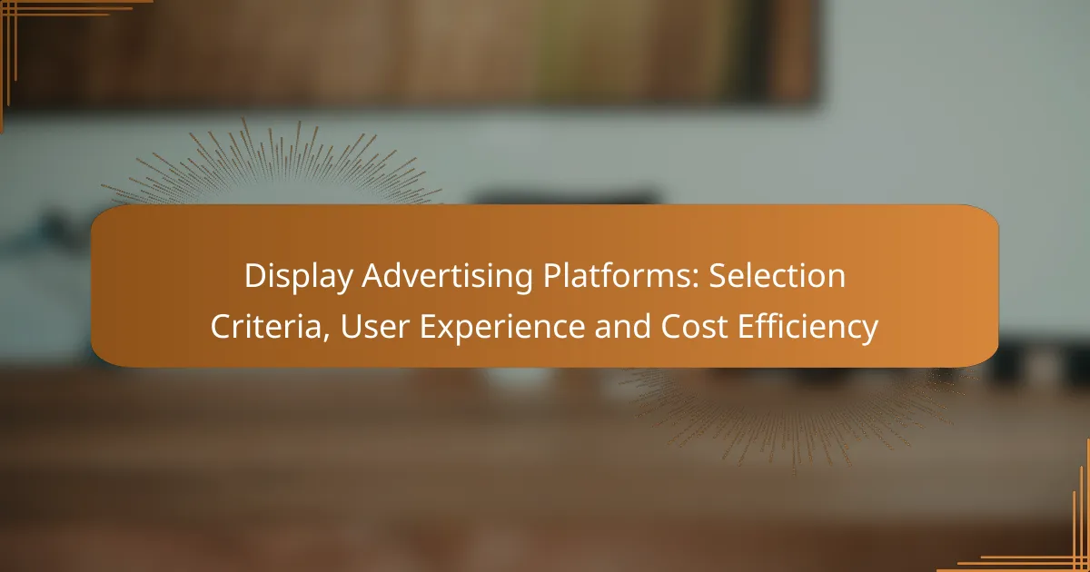 Display Advertising Platforms: Selection Criteria, User Experience and Cost Efficiency
