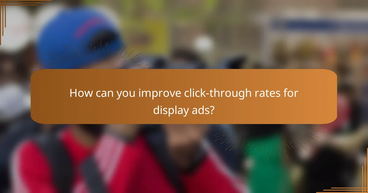 How can you improve click-through rates for display ads?