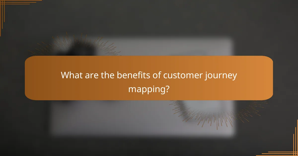 What are the benefits of customer journey mapping?