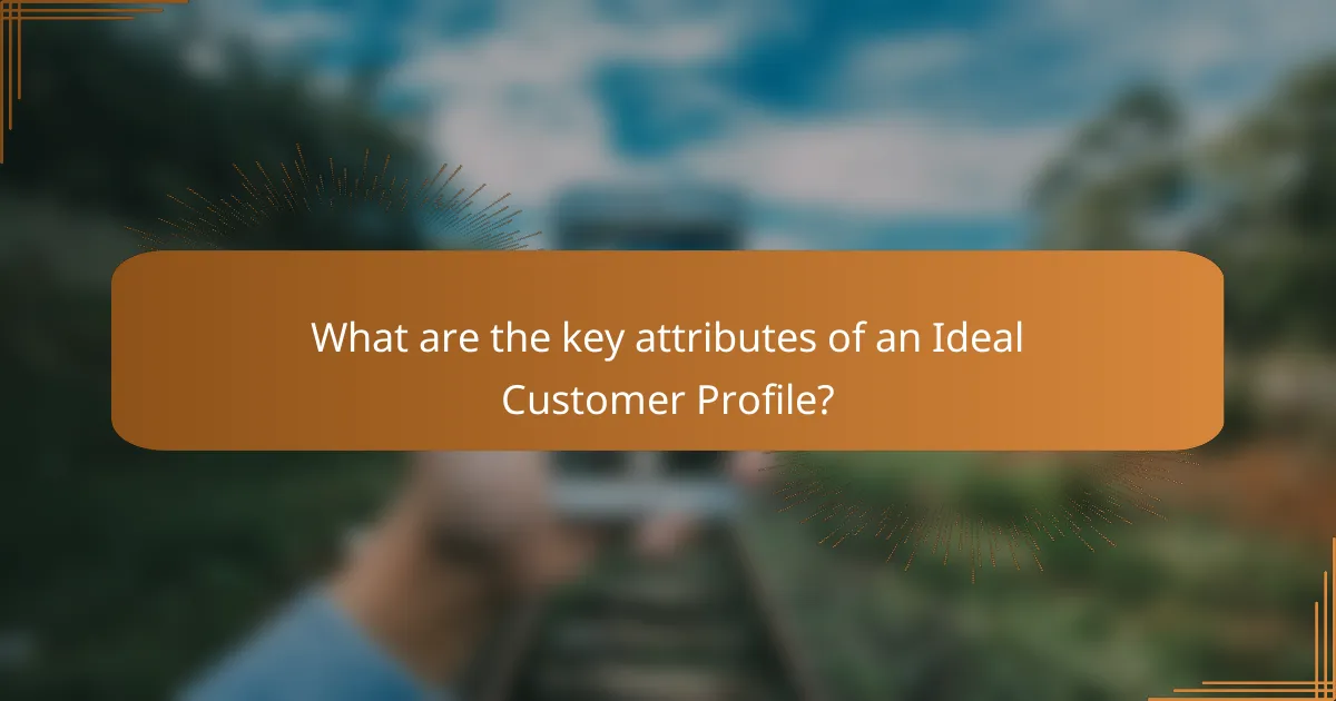 What are the key attributes of an Ideal Customer Profile?