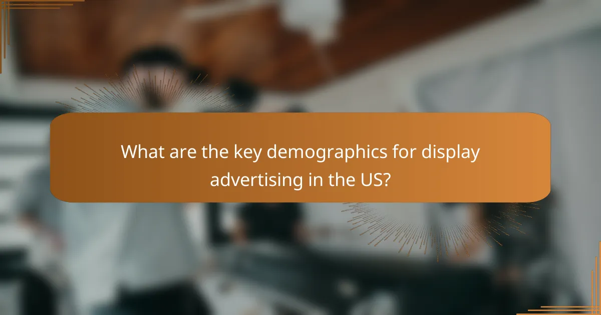 What are the key demographics for display advertising in the US?
