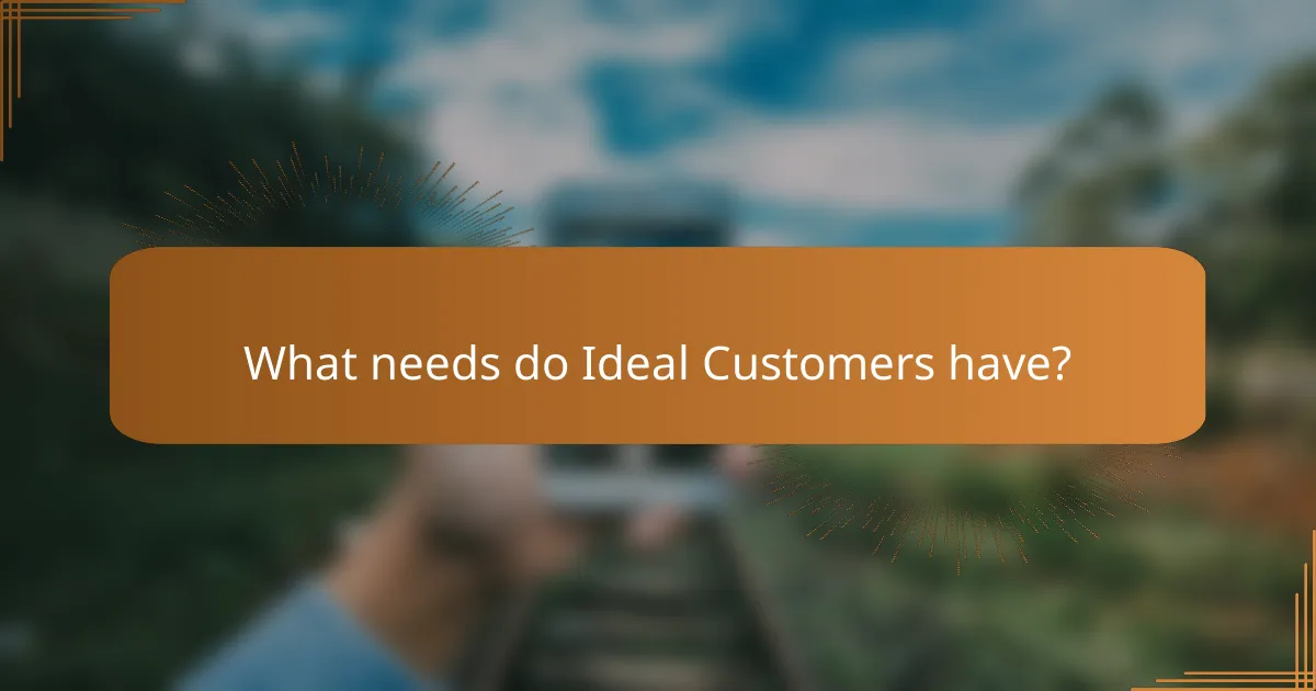 What needs do Ideal Customers have?