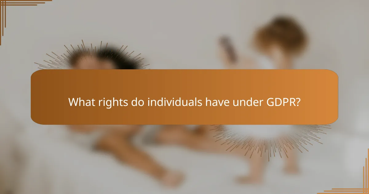 What rights do individuals have under GDPR?