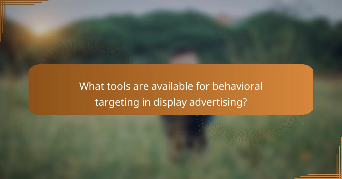 What tools are available for behavioral targeting in display advertising?